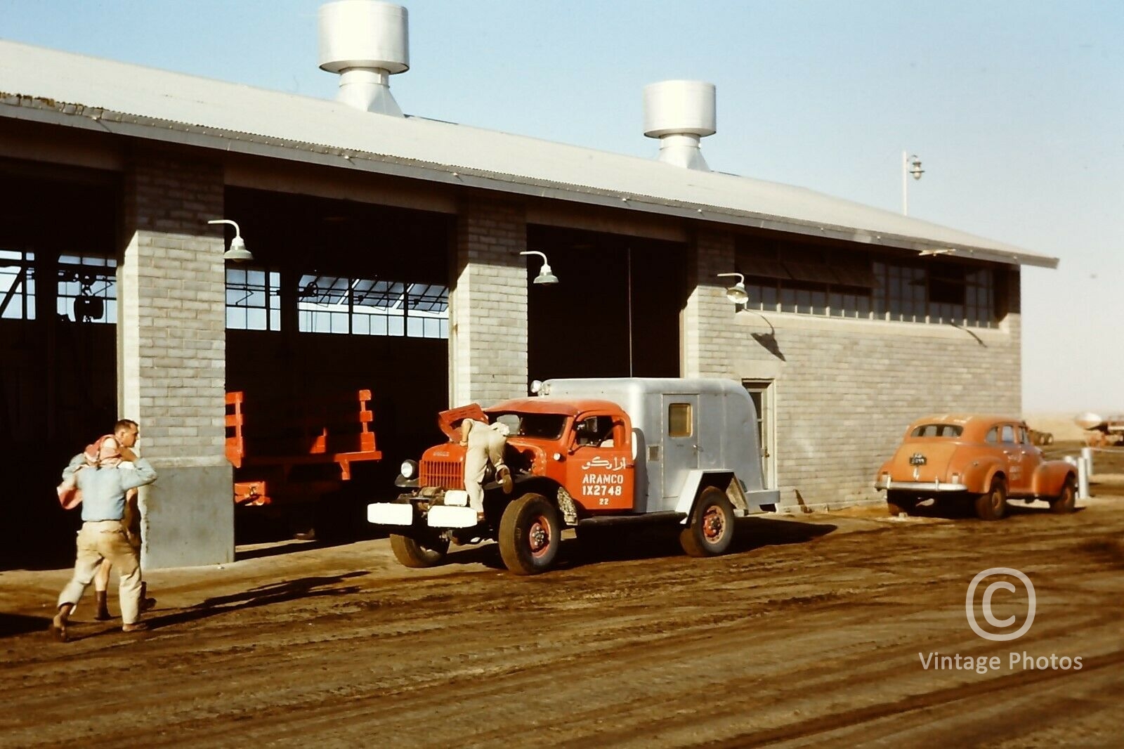 1950s Aramco Oil Company - Saudi Arabia Mechanics Shed