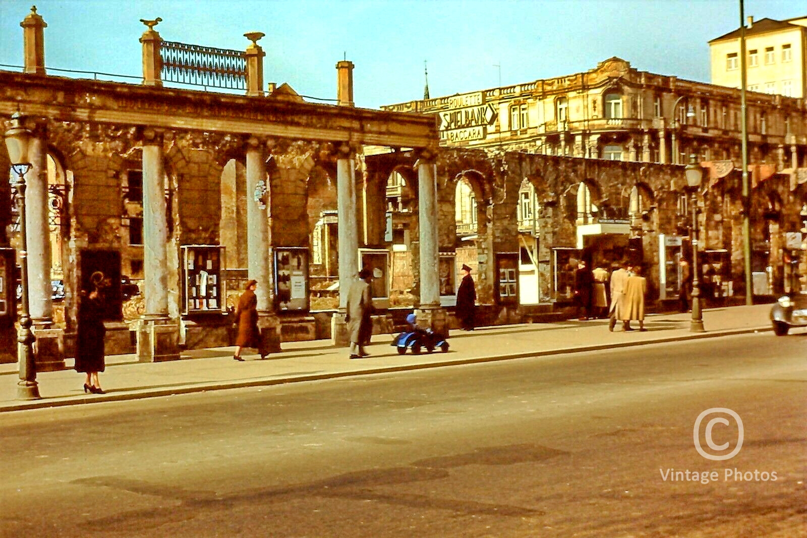 1952 Bombing Ruins Weisbaden Street Scene